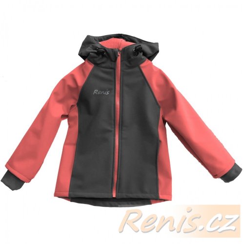 Dětská softshellová bunda zimní - BARVA BUNDY: Černá, BARVA BUNDY (rukávy / boky): Červená
