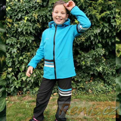 Dětská softshellová bunda zimní - BARVA BUNDY: Máta