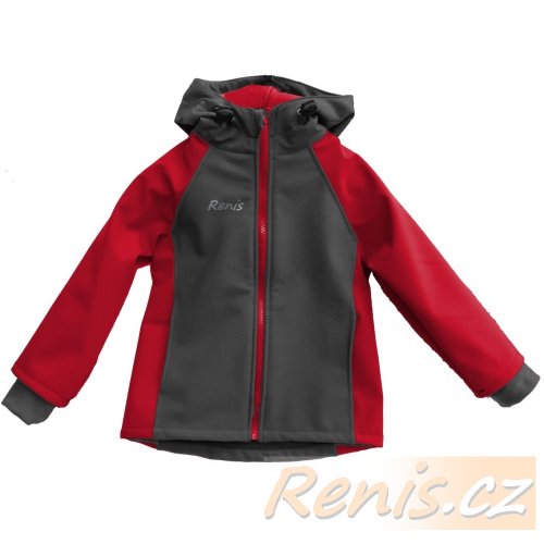 Dětská softshellová bunda zimní - BARVA BUNDY: Černá, BARVA BUNDY (rukávy / boky): Červená