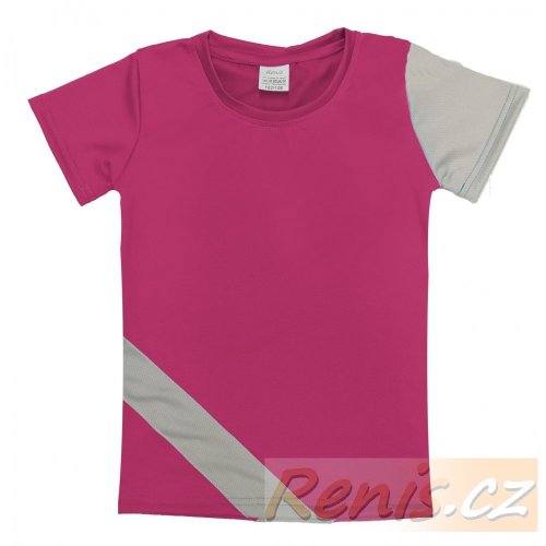 Dámské funkční tričko pruh - BARVA TRIČKA: Růžová