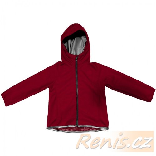Dětská softshellová bunda jarní - BARVA BUNDY: Červená, BARVA ZIPU: Černá