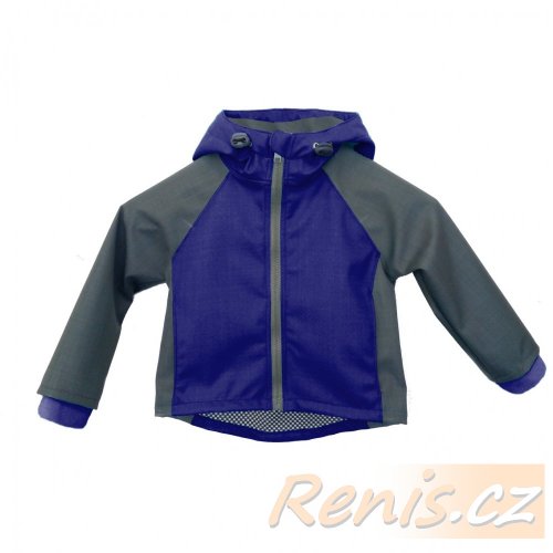 Dětské softshellová bunda jarní - BARVA BUNDY: Modrá, BARVA BUNDY (rukávy / boky): Černá
