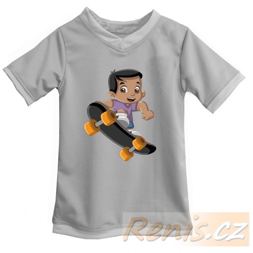 Dětské funkční tričko s potiskem - POTISK: Skateboard