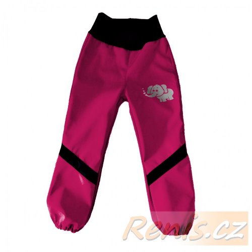 Dětské softshellové kalhoty jarní s nápletem - BARVA KALHOT: Červená