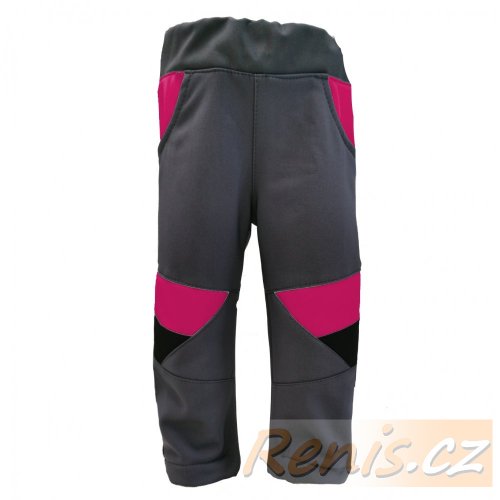Dětské softshellové kalhoty zimní - BARVA PRVKŮ: Růžová