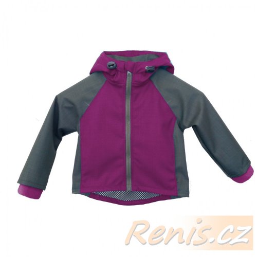 Dětské softshellová bunda jarní - BARVA BUNDY: Růžová, BARVA BUNDY (rukávy / boky): Černá