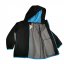 Dětská softshellová bunda jarní - BARVA BUNDY: Černá, BARVA ZIPU: Mango