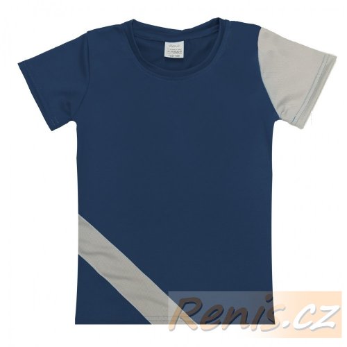 Dámské funkční tričko pruh - BARVA TRIČKA: Temně modrá
