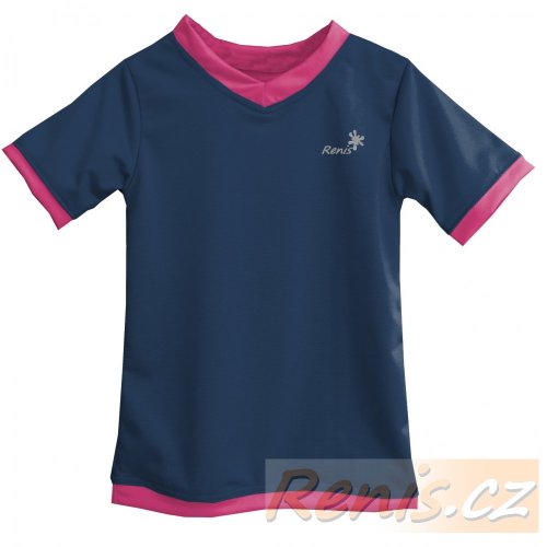 Dětské funkční tričko - BARVA TRIČKA: Temně modrá, BARVA LEMŮ: Temně modrá